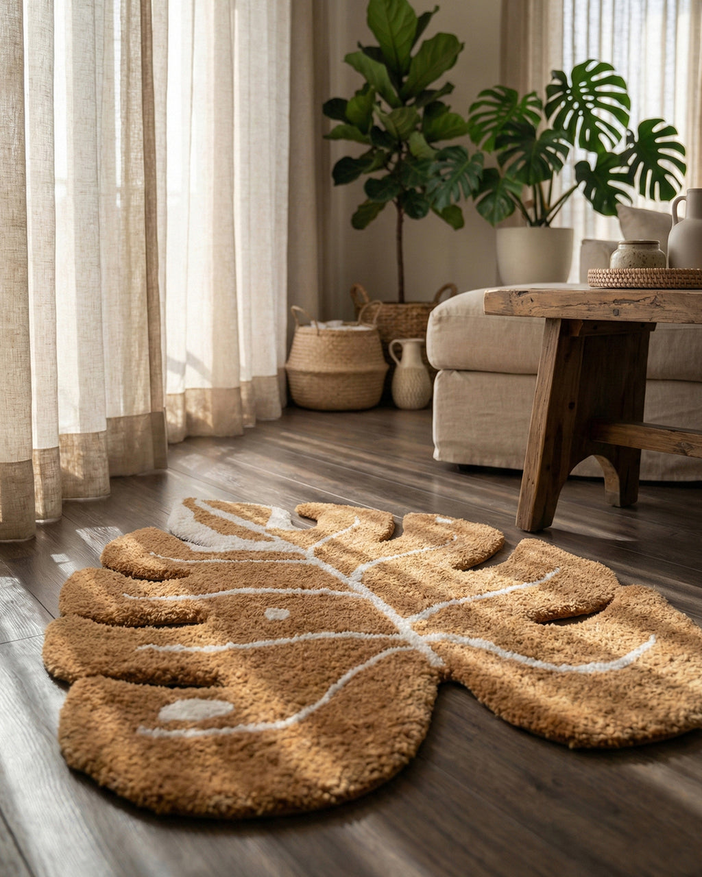 Bage Monstera Leaf Rug