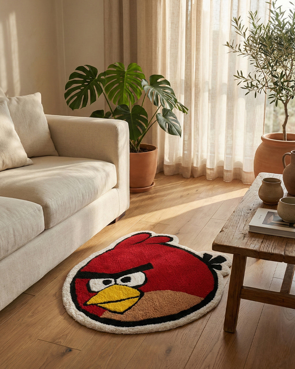 Red Angry Bird Rug
